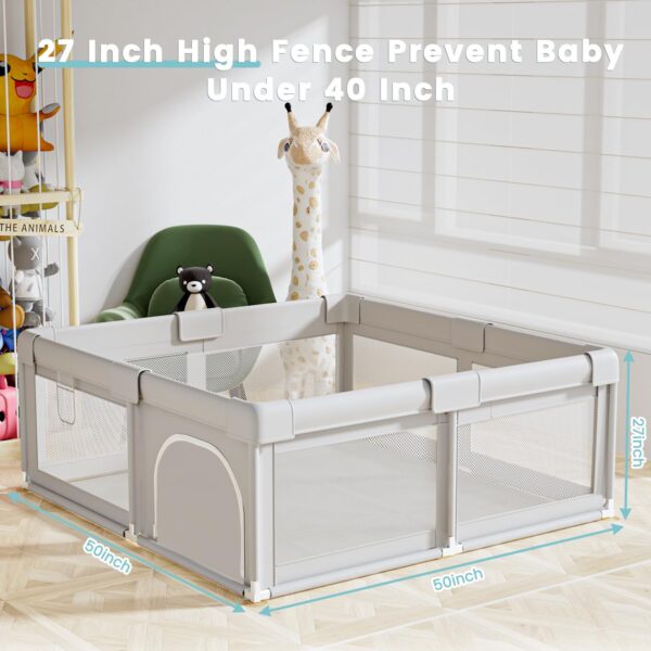 Baby Playpen 50x50 Inch – Safe Play Yard for Babies & Toddlers, Indoor/Outsdoor - Image 6