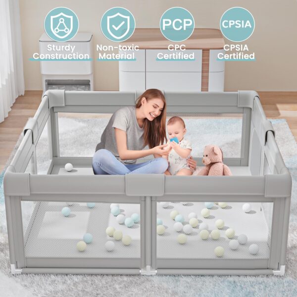Baby Playpen 50x50 Inch – Safe Play Yard for Babies & Toddlers, Indoor/Outsdoor - Image 7